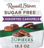 RUSSELL STOVER Sugar Free Assorted Caramels in Chocolate Candy, 15.3 oz. bag