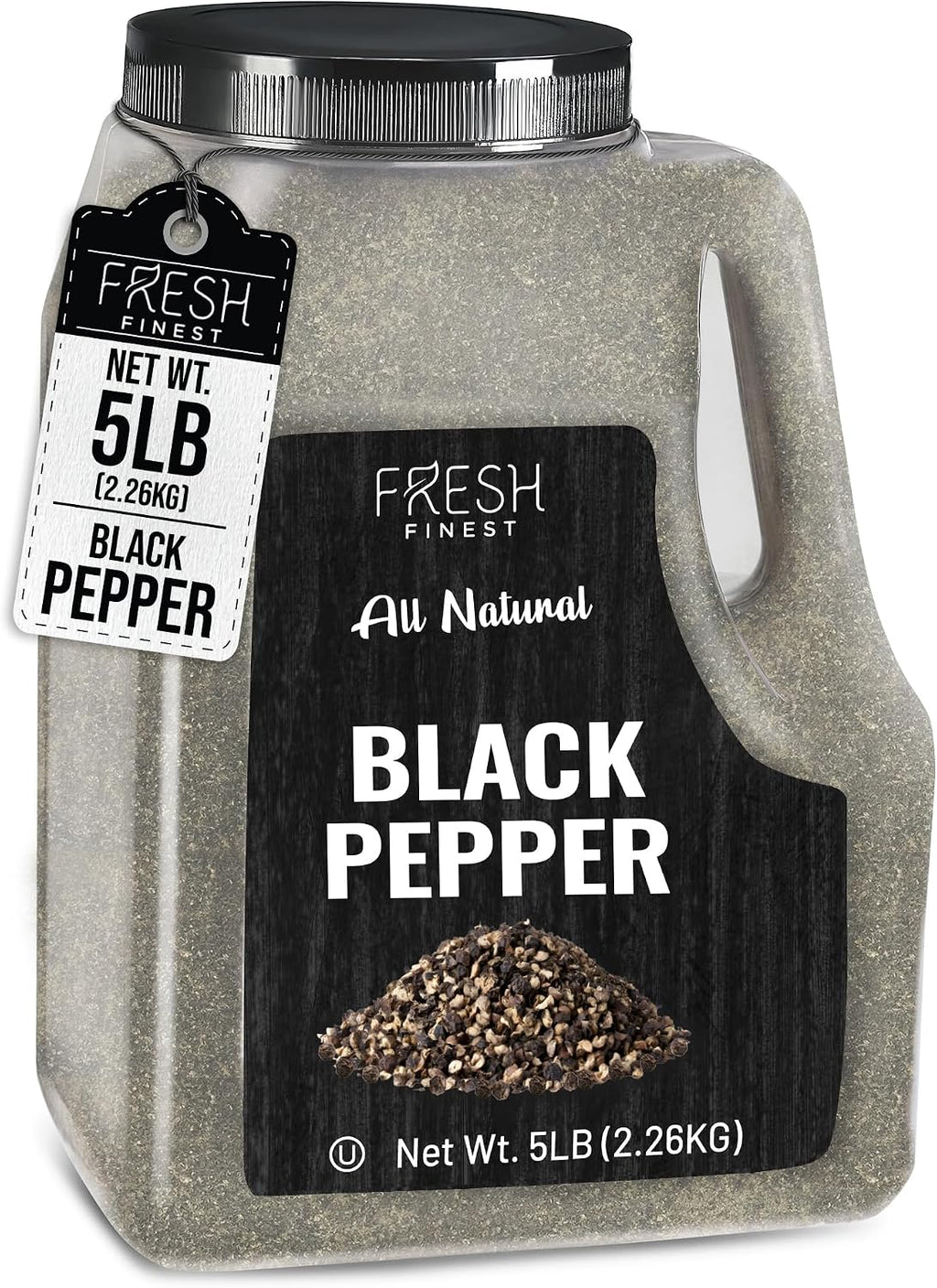 Fresh Finest 5 LB. Black Pepper, Bulk, Kosher, Black Pepper Ground For Commercial and Home Cooking 5 LB Black Pepper Freshly Packed at the Source, Kosher, Non-GMO