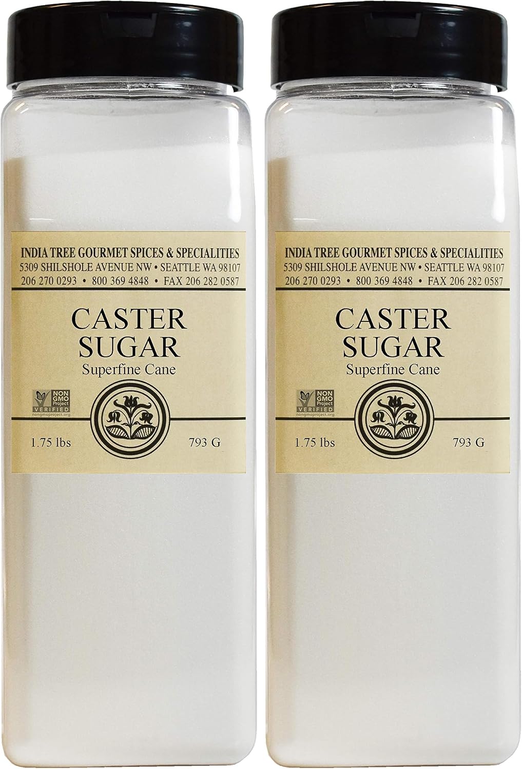 India Tree Superfine Caster Sugar,1.75 lb | NonGMO,Gluten-Free Premium Baking & Dessert Cane Sugar,(Pack of 2)