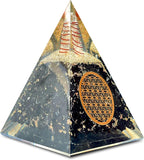 Orgone Black Tourmaline Pyramid – Healing Crystal for Protection, Motivation, EMF Shielding & Meditation – Orgonite Pyramid for Chakra Balancing, Reiki, Spiritual Energy & Positive Vibrations