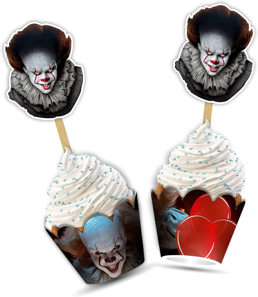 Horror Cupcake Wrapper – Spooky Theme Cupcake Decoration for Parties and Events, Decorative Cupcake Wraps for Birthday Celebrations, Halloween Parties, Dessert Tables, Festive Displays