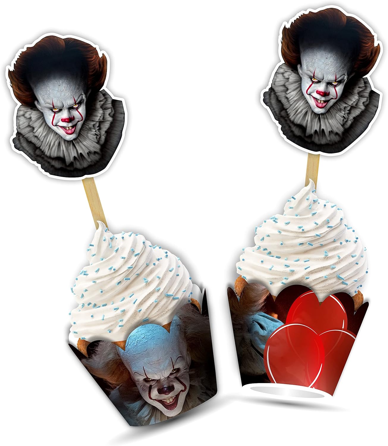 Horror Cupcake Wrapper – Spooky Theme Cupcake Decoration for Parties and Events, Decorative Cupcake Wraps for Birthday Celebrations, Halloween Parties, Dessert Tables, Festive Displays