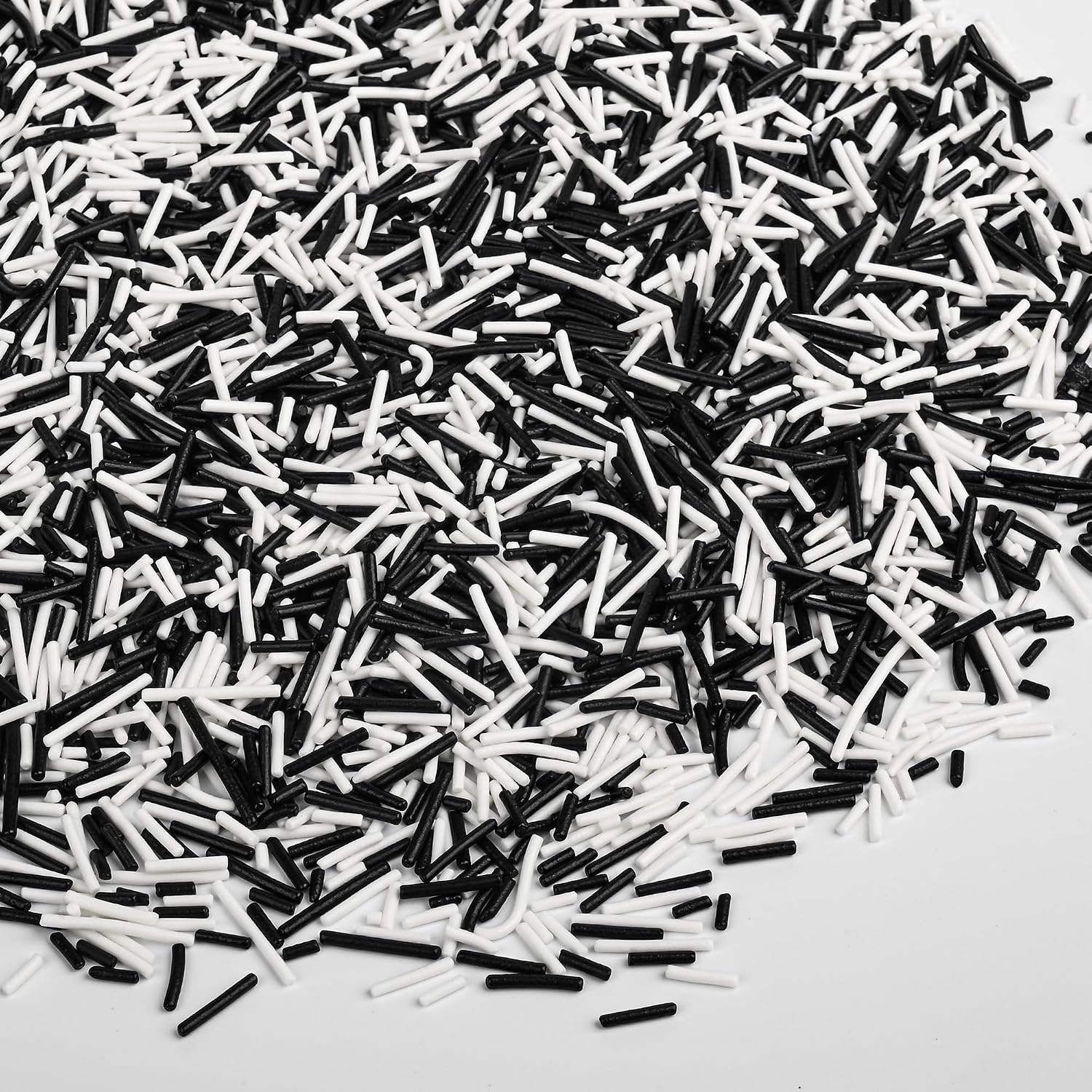 Jimmies Sprinkles for Cake Decorating, White & Black Sprinkles Perfect for Cupcake Toppers Wedding Party Valentines Halloween Christmas Supplies 3.52 Ounce