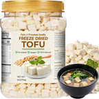 6oz Freeze Dried Tofu Cubes – Delicious Dehydrated Tofu, Ready to Eat Non-GMO Resealable Can, Instant Vegan Food for Ramen Toppings, Miso Soup, Hiking & Emergency Keto Meals