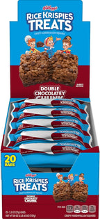 Rice Krispies Treats Marshmallow Snack Bars, Kids Snacks, School Lunch, Double Chocolatey Chunk, 26oz Box (20 Bars)