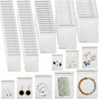 160Pcs Clear PVC Self Seal Jewelry Bags 5 Sizes Resealable Zipper Bags, Anti-Tarnish Storage Bags for Earrings Rings Jewelry Organizer and Packaging