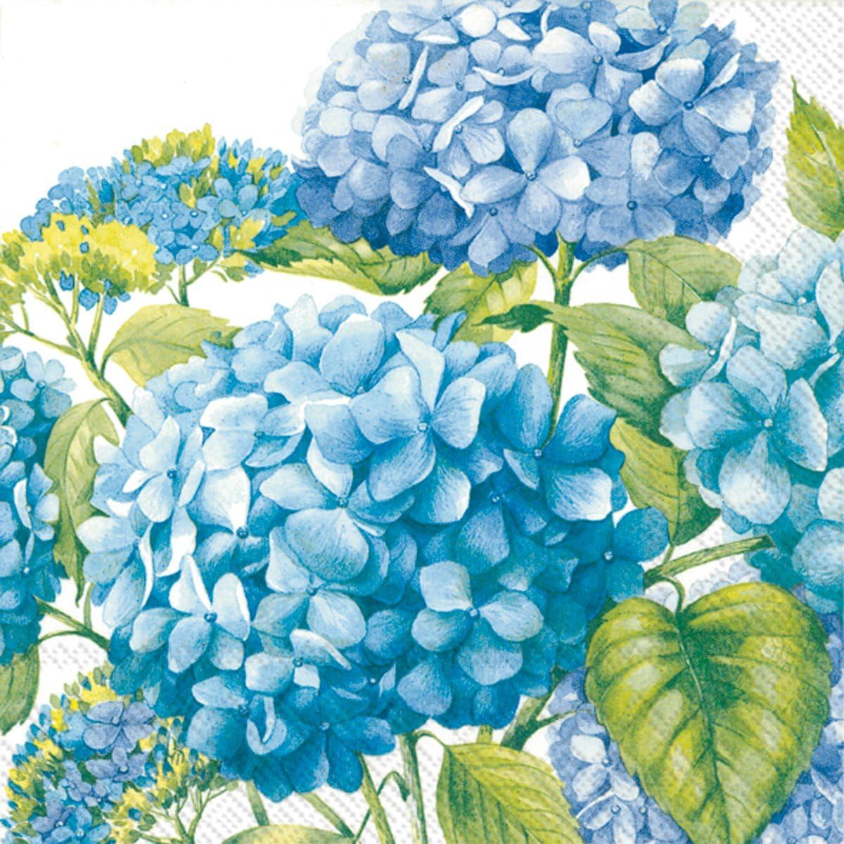 Ideal Home Range 20-Count 3-Ply Paper Cocktail Napkins, Blue Sea of Pink Blossoms, 5 x 5 inches