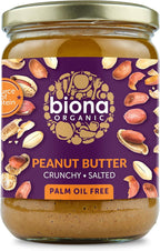 Biona Organic Peanut Butter Crunchy 500g - Pack of 2