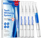 Teeth Whitening Pen Gel Kit: 22% & 35% Carbamide Peroxide Gel for Stain Removal - Enamel Safe with Soothing Gel Pen for Sensitive Teeth (5 Pack)