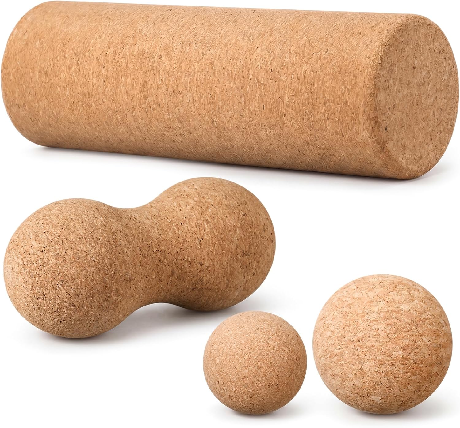 4 Pack Cork Massage Ball Roller for Massage Fascia Release After Exercise Yoga Point Therapy Relax Muscles Relieve Stress Tools