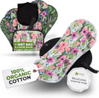 Organic Cotton Reusable Menstrual Pads for Light Flow (6 Pack S+M) - Leak Proof & Odor Free Cloth Pads for Women & Teens - High Temp Washable, Breathable, Soft & Skin-Safe for All Day Period Comfort