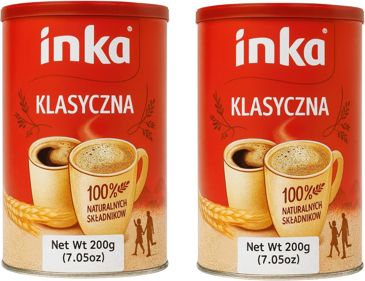 Inka 2 Cans of Instant Grain Coffee Drink 7oz Each - 2 PACK