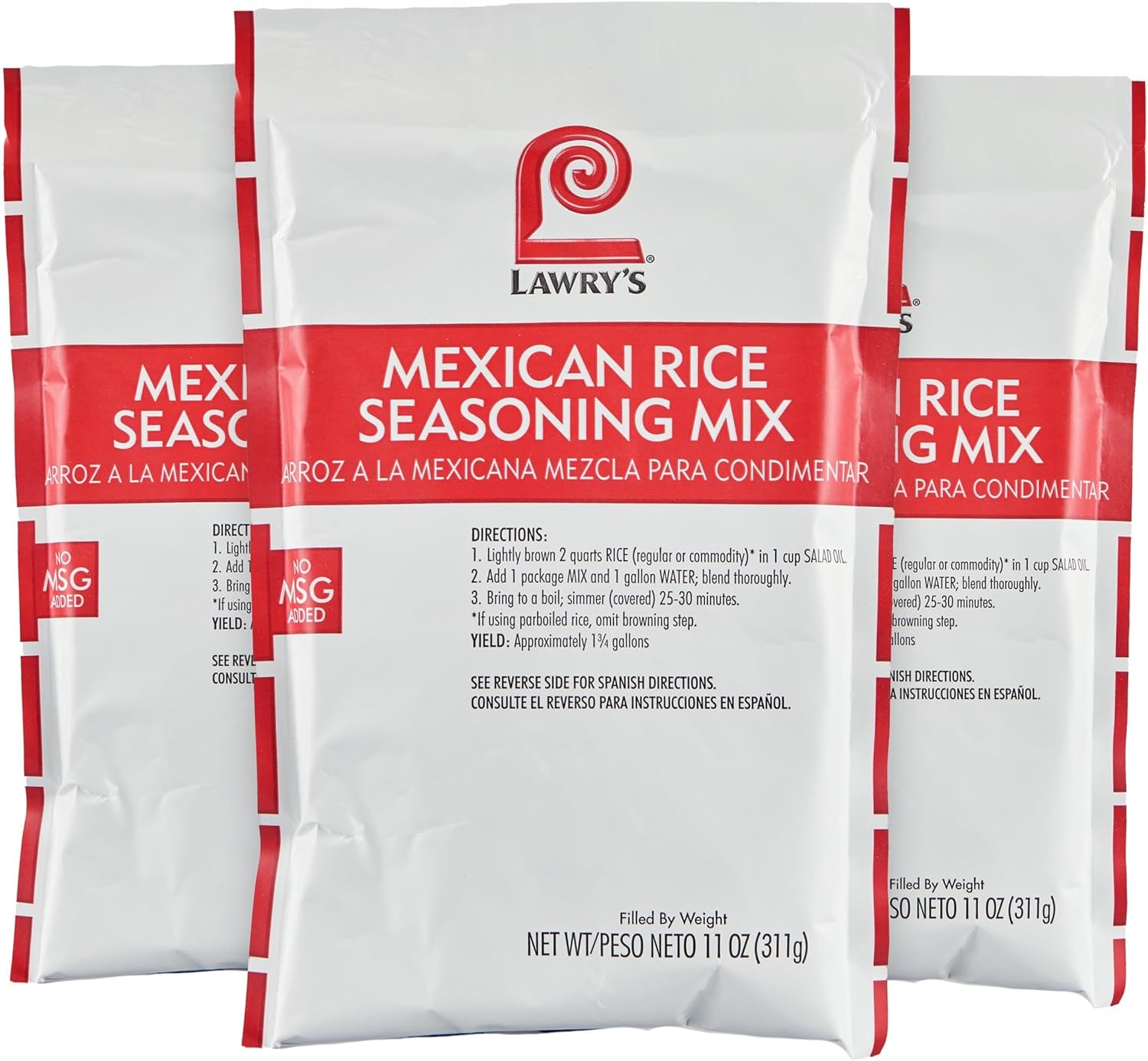 Lawry's Mexican Rice Seasoning Mix, 11 oz (Pack of 6) - Six 11 Ounce Bags of Rice Seasoning Mix for a Subtle Spicy Flavor, Perfect for Seasoning Rice, Meat, Vegetables and Mexican Dishes