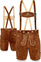 STEIGENHÖFER Lederhosen Men - Authentic German Bavarian Shorts - Real Leather Oktoberfest Costume - Trachten Outfit