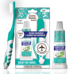 GuruNanda Folding Toothbrush with Built-in Cover & Toothpaste with Hydroxyapatite, Perfect for Travel, Compact & Portable, On-The-go - Soft Bristles & Ergonomic Handle, for Adults & Kids (1 Count)
