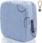 Sanitary Napkin Storage Bag, Corduroy Period Bag for Women, Cute Portable Period Pouch with Zipper, Sanitary Pads Bag Tampons Holder for Purse, First Period