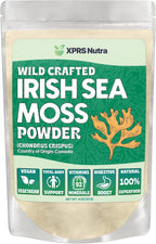 XPRS Nutra Irish Sea Moss Powder (Chondracanthus Chamissoi) - Premium Wildcrafted Seamoss Powder for Glowing Skin - Total Body Health Sea Moss Drink Powder - Vegan Friendly Irish Moss (4 oz)