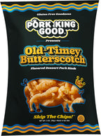 Pork King Good Old-Timey Butterscotch 3 oz Dessert Flavored Pork Rinds - (4Pack) Sweet and Salty, Gluten Free Snacks