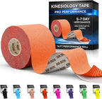 SB SOX Pro Kinesiology Tape – Professional Grade Athletic Tape Lasts 5-7 Days – Strong Waterproof Sports Tape for Athletes, Swimming, Crossfit – Synthetic Latex-Free Performance Tape (Orange - Uncut)