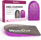 Heel Lift Inserts for Shock Absorption - Welnove 1/2 Inch Heel Cups for Plantar Fasciitis, Height Increase, Support, Non Slip,Pain Relief - Comfort Heel Cushion Pads Insoles (Size S, 1 Pair)