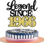 1 PCS Legend Since 1965 Cake Topper Black Gold Glitter Sixty Happy 60th Birthday Cake Pick Cheers to 60 Years Cake Decoration for 60th Birthday Wedding Anniversary Party Decorations Supplies