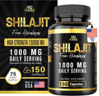 MORARE 150 Shilajit Capsules Himalayan Shilajit for Men & Women, 75 Days Supply, 10,000mg Equivalent per Serving with 85+ Trace Minerals & Fulvic Acid Shilajit Helps Boost Energy & Stamina