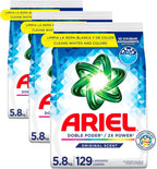 Ariel Powder Laundry Detergent, Original Scent, 5.8 kg, 129 Loads (Pack of 3)