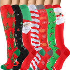 Compression Socks for Women & Men 7 Pairs Knee High Compression Socks 20-30 mmhg Best for Running,Nurse,Travel