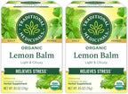 Traditional Medicinals Organic Lemon Balm Tea, Tea Bags | Herbal | Pack of 2 | 16 Count | Calming