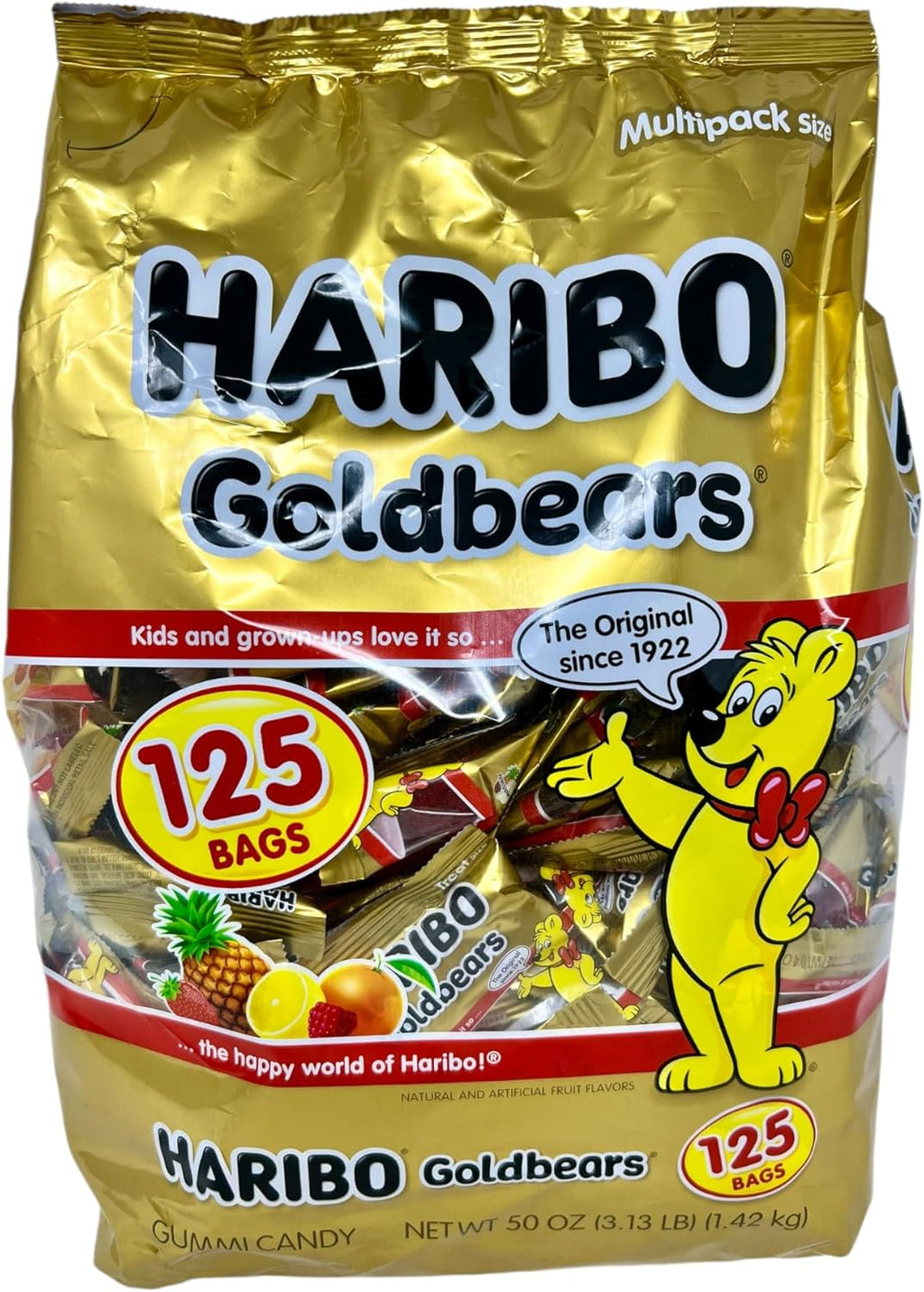 Haribo Goldbears Candy, 125 Treat Bags (50 OZ)