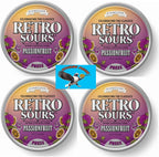 Retro Sours Hard Candy – 8.48oz Total | Passion Fruit Tangy Sour Candy in Collectible Tins, Nostalgic Sweet & Sour Treat for Easter Baskets & Candy Bowls