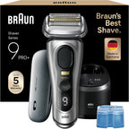 Braun Series 9 PRO+ 9577cc Electric Razor for Men, 5 Pro Shave Elements & Precision Long Hair Trimmer, 6in1 SmartCare Center, PowerCase for Mobile Charging, Wet & Dry, 60min Battery Runtime