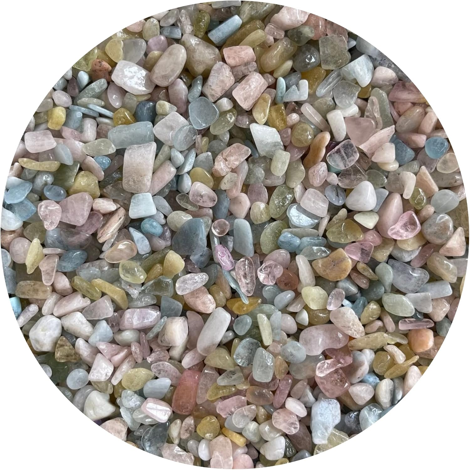 WHOLESALE Natural Semi Tumbled Morganite Gemstone Chips, Crushed Mini Crystals, Undrilled Crystal Chips (Morganite, 0.25 Pound)