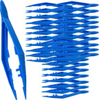Vakly Disposable Plastic Forceps Tweezers Blue (30 Pack) – Serrated Tip Medical Tweezers with Finger Ridges & Narrow Points for First Aid, Lab, Crafts & School Science