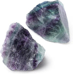 QINJIEJIE Fluorite Crystal 2PCS Raw Crystals 1.8-2.2'' Color Stones Natural Crystals Healing Stones Bulk Large Stones for Tumbling Cabbing Fountain Rocks Polishing Handmade DIY Gifts