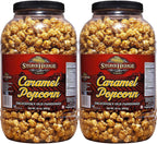 Stonehedge Farms Caramel Flavored Popcorn | 32 oz Tub (Pack of 2) | Perfect for Holidays and Christmas | Reclosable Barrels | Bulk Gourmet Popped Carmel Pop Corn