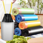 150 Count Colorful Large Trash Bags Drawstring - Extra Thick Large Garbage Bags Unscented Strong Plastic Waste Basket Liners for Kitchen Car Office Random Color (50x44cm)