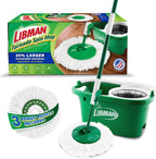 Libman Tornado Spin Mop System with Refill Heads, Microfiber Spinning Mop and Bucket with Wringer Set for Home, Floor Cleaning of Hard-Wood, Laminate, Tile, All Surface Cleaner