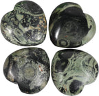 4 Pcs Natural Kambaba Jasper Love Heart Pocket Stone Healing Chakra Worry Stone(1 Inch)