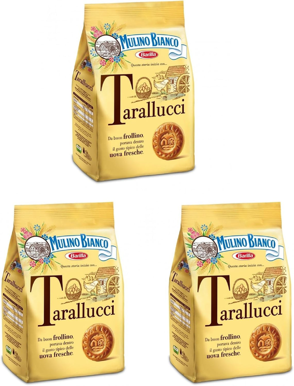 Mulino Bianco: "Tarallucci" Biscuits made with fresh eggs 12.3 Oz (350g) - Pack of 3 [ Italian Import ]
