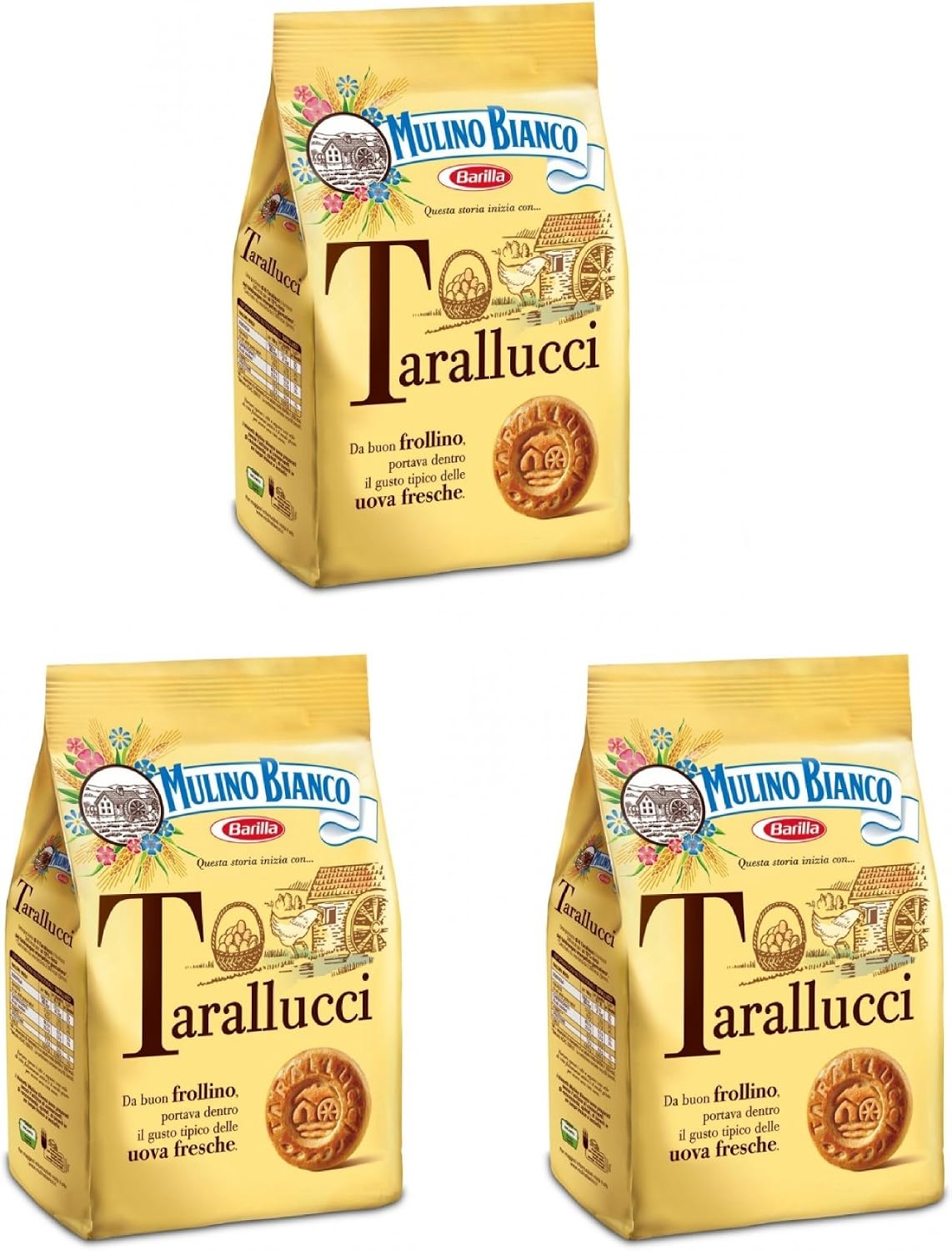 Mulino Bianco: "Tarallucci" Biscuits made with fresh eggs 12.3 Oz (350g) - Pack of 3 [ Italian Import ]