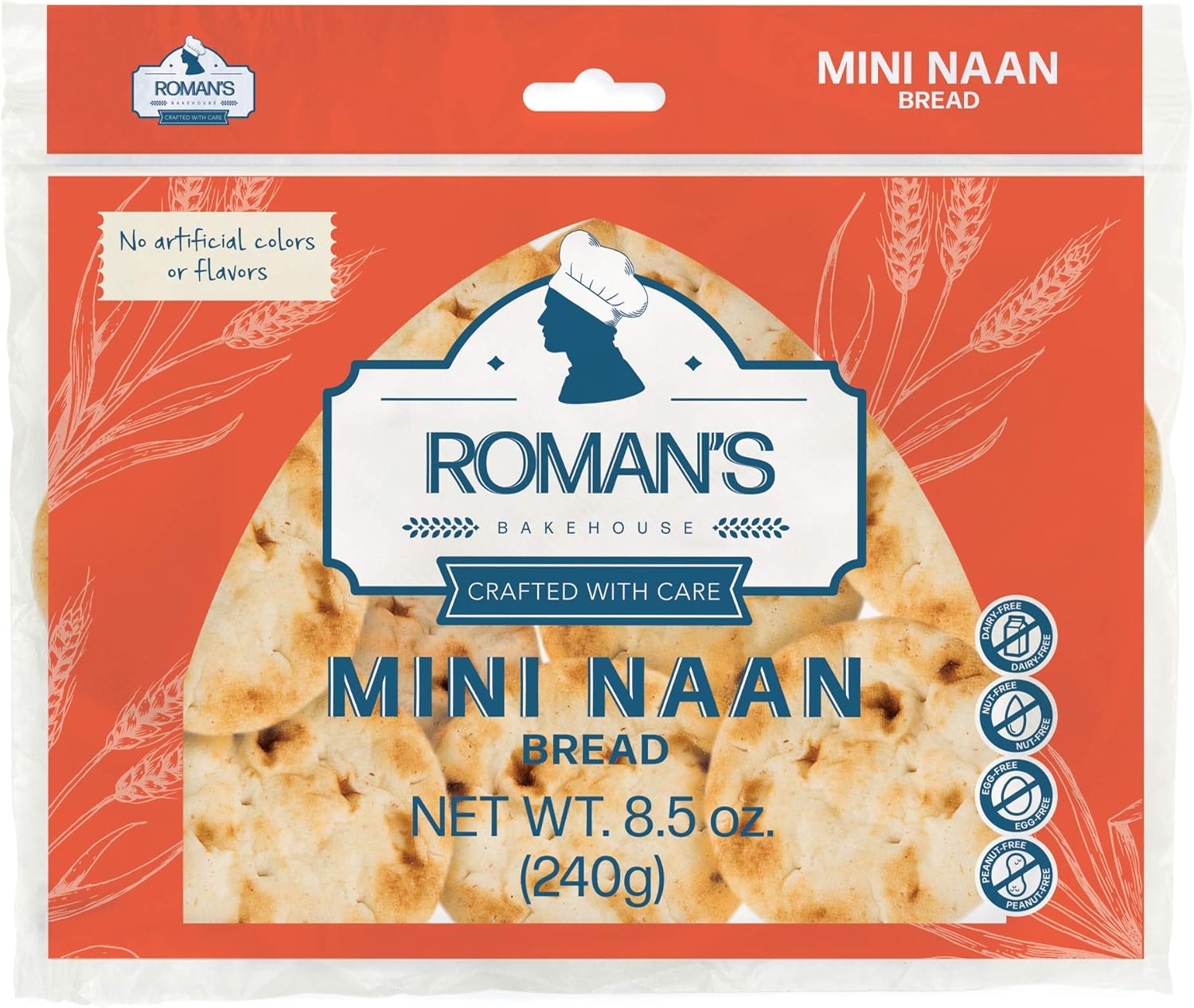 Roman's Bakehouse Naan Mini, 240g
