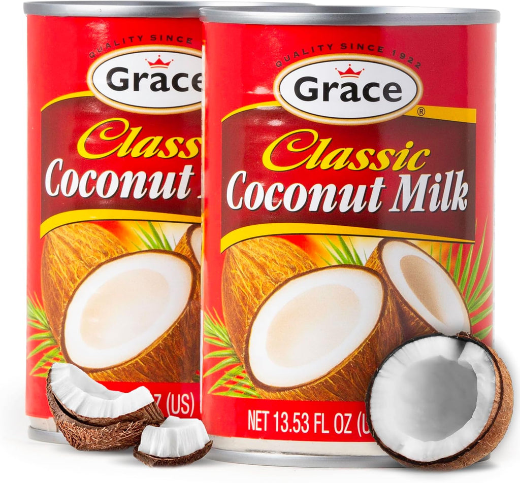 Grace Classic Coconut Milk Unsweetened – 13.5oz (2 Pack) Original Coconut Milk Canned, Shelf-Stable, Authentic Caribbean Taste, Perfect Add to Cereal, Smoothies, Desserts – Leche de Coco Organica Grace