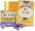 4-Pack Lavender Hand Sanitizer Spray - Travel Size Mist Spray with Organic Ethyl Alcohol, Beeswax - Moisturizing and Refreshing with Essential Oils, Non-Toxic, Made in the USA