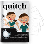 quitch Bug Bite Itch Relief Patches for Kids & Babies, Hydrocortisone Cream Alternative for Mosquito Bites, Drug-Free Anti-Itch Stickers for Summer Travel, Camp & Outdoor Play