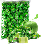 Sour Green Apple Chewy Candy Bulk Pack for Sweet Indulgence - Zaza Individually Wrapped Fruit Chews Candy Great for Office Desk Bowl, Reception, Buffet and Kids, Gluten Free, Kosher - 2.2LB