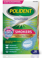 Polident Smokers Antibacterial Dental Appliance Cleanser Tablets, 90 Count