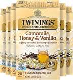 Twinings Camomile, Honey & Vanilla Herbal Tea Individually Wrapped Bags, 20 Count (Pack of 6), Naturally Caffeine-Free, Enjoy Hot or Iced, 120 Teabags