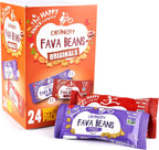 The Happy Snack Company Fava Beans Variety Pack 24 x 1 oz (Smoky BBQ Flavor and Pizza Flavor).Gluten free. Nut free. Dairy free. Non-GMO and Vegan. 5g Protein & 130 Cals.
