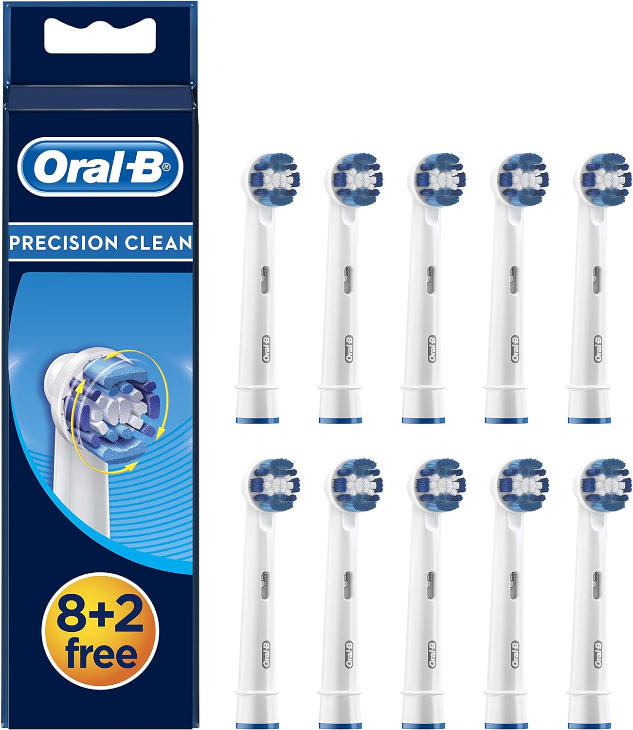 Oral-B Precision Clean Replacement Toothbrush Heads, Pack of 10 – Compatible with Oral-B Electric Toothbrush Handles